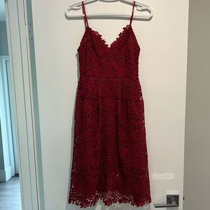 ASTR burgundy lace dress